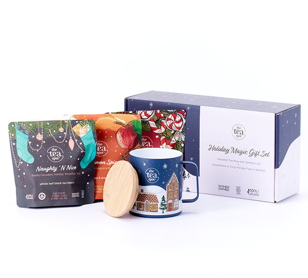 Tea Lover Gift Set  Tea Cup, Infuser, Lid, and 3 Teas